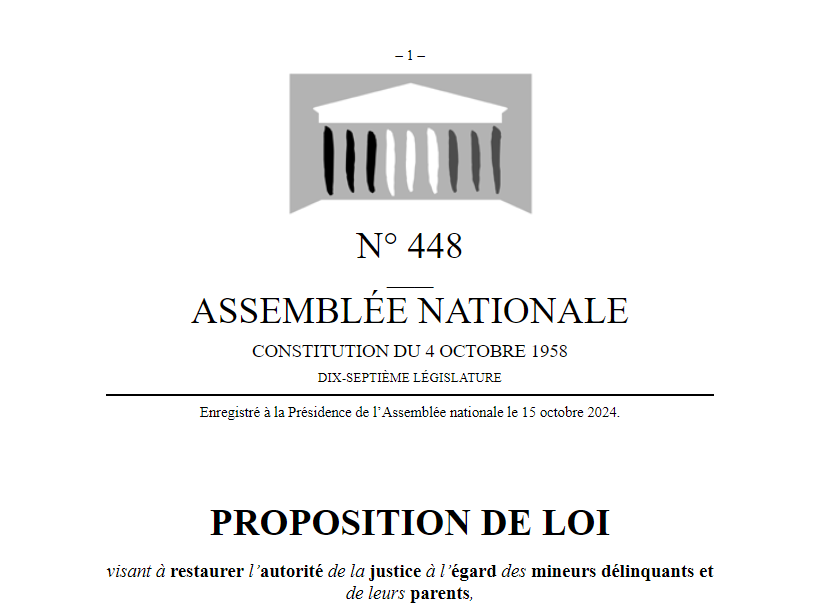 Proposition de loi Attal sur les mineurs délinquants